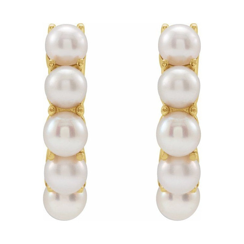Pearl Huggie Earrings
