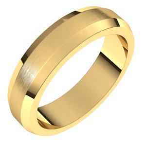 14K Yellow 5 mm Beveled Edge Band Size 6