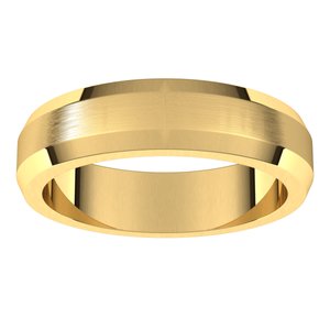 14K Yellow 5 mm Beveled Edge Band Size 6