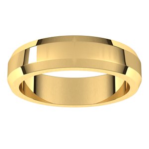 14K Yellow 5 mm Beveled Edge Band Size 6