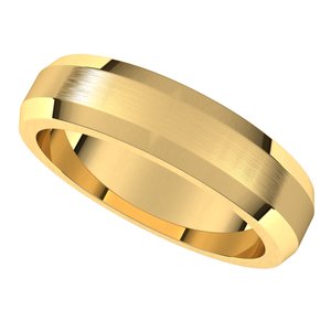 14K Yellow 5 mm Beveled Edge Band Size 6