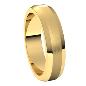 14K Yellow 5 mm Beveled Edge Band Size 6