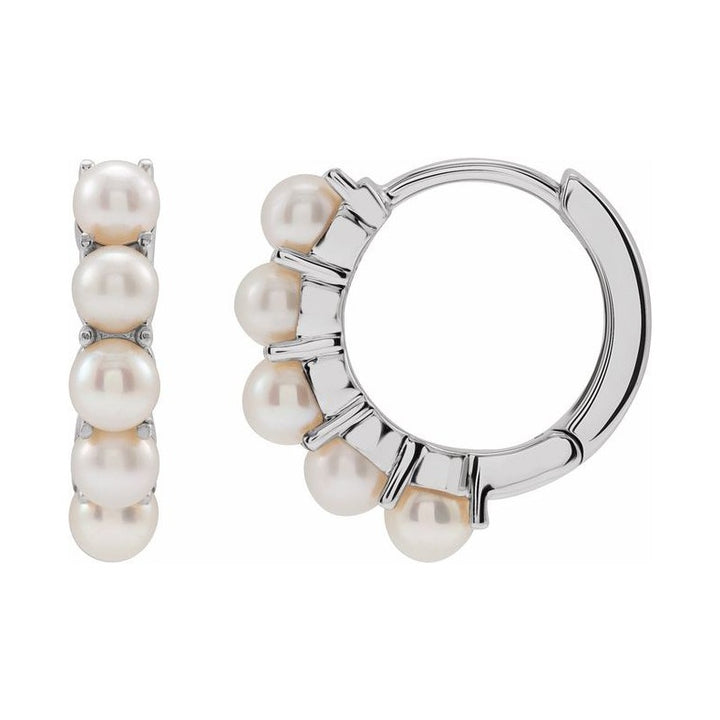 Pearl Huggie Earrings