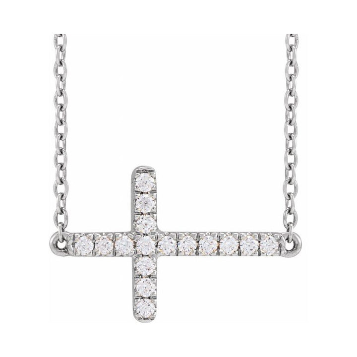 Lab-Grown Diamond Sideways Cross Necklace