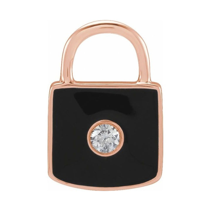 Accented Enamel Lock Charm/Pendant