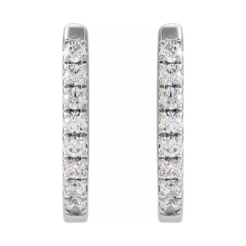 Accented U-Hoop Earrings