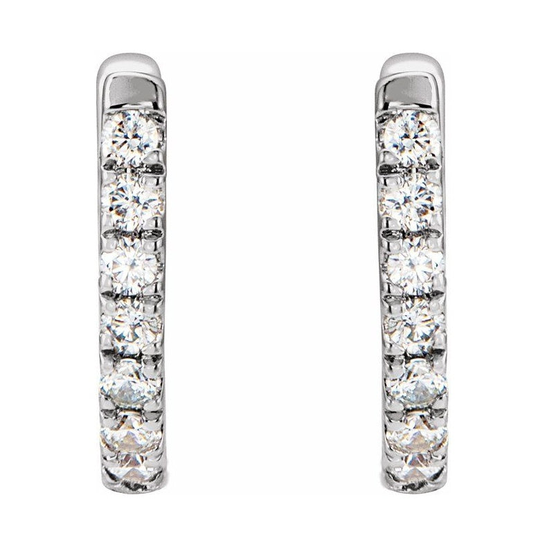 Accented U-Hoop Earrings