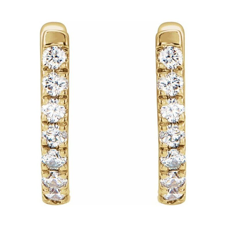 Accented U-Hoop Earrings