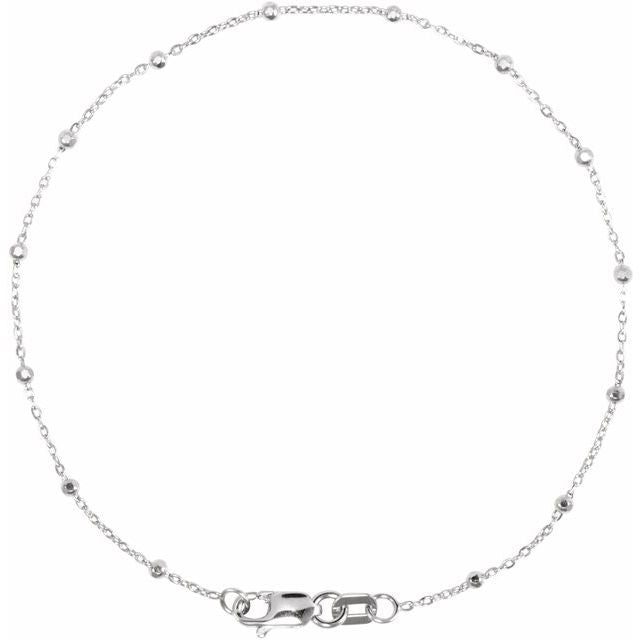 .85 mm Cable Chain with Faceted Beads